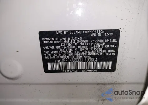 2020 Subaru Forester Sport z USA, uszkodzony, nr VIN JF2SKARC6LH490604